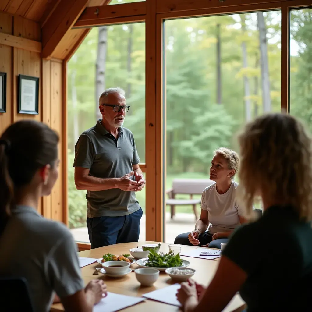 Feuilles de thé vertes fraîches sur un fond en bois, symbolisant le bien-être.